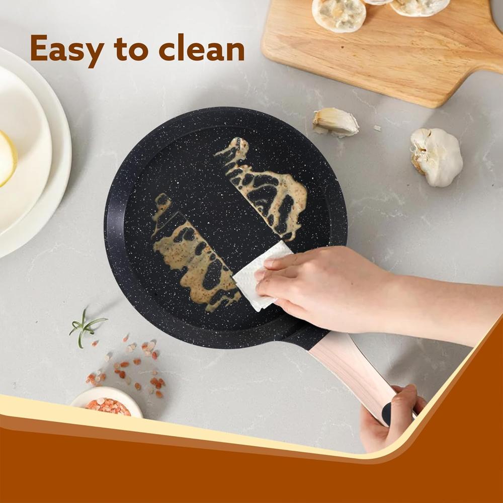 AGARO Imperial Granite Non Stick Tawa, 28 cm, Cast Aluminium Body, Tawa for Dosa/Paratha/Omlette, Gas & Induction Compatible  34175