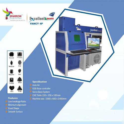 4P Fancy Cut Diamond Cutting Machine - Capacity: Up To 5 Ct