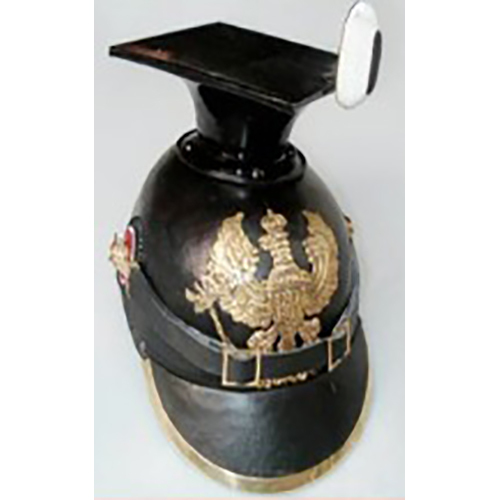 Code-GM-2072 Brass Fittings And Black Leather Helmet