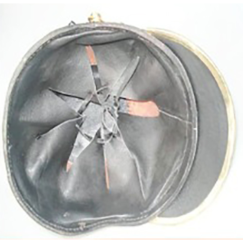 Code-GM-2072 Brass Fittings And Black Leather Helmet