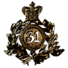 31st Hunting Donshire, Regiment Of Foot Officers Shako Brass Plate - Color: Antique Gold/brass Finish