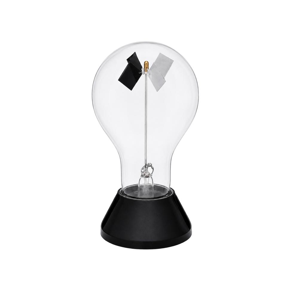 Crookes Radiometer - Glass Bulb, Aluminum Vanes, 15x9x9 Cm | Light Energy Conversion Demonstration, Vacuum Physics Educational Tool