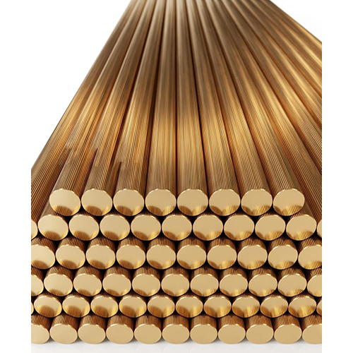 Brass Straight Knurling Round Rods - Color: Silver Grey
