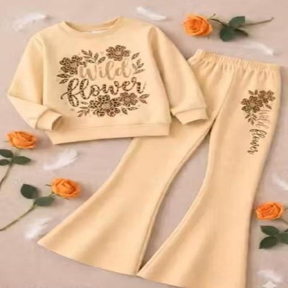 Yellow Hello Kitty Girls Top Bottom Set