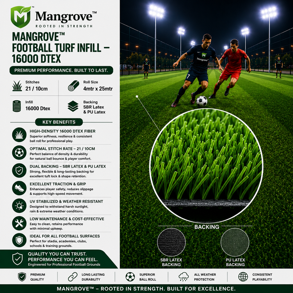 50mm football turf 16000dtex polyethylene