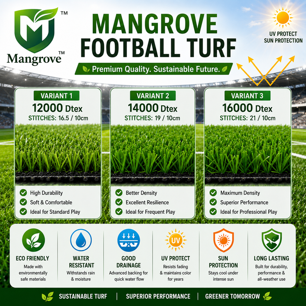 50mm football turf 16000dtex polyethylene