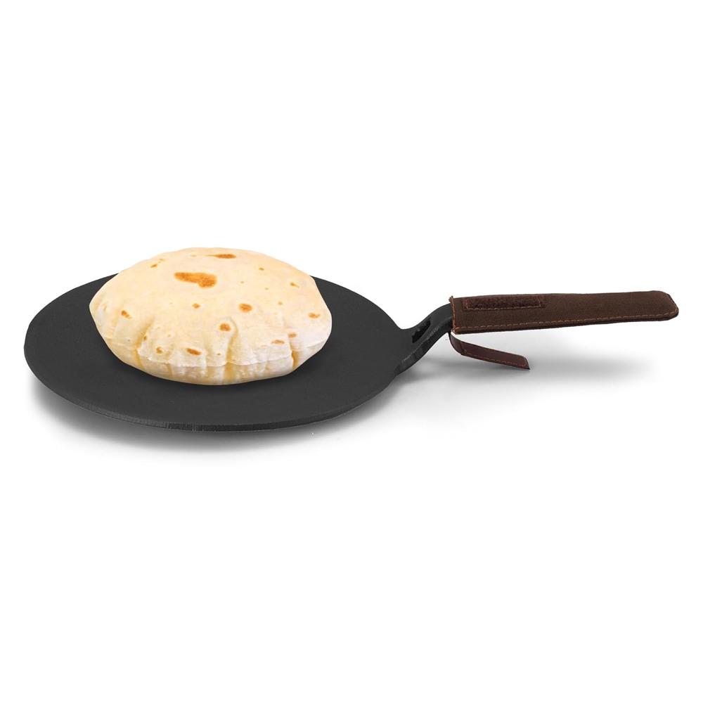 AGARO Royal Pre Seasoned Cast Iron Tawa, 26 CM Diameter, No Chemical Coating, Long Rigid Handle, Fast Heating |Induction & Gas Stove Compatible  34269