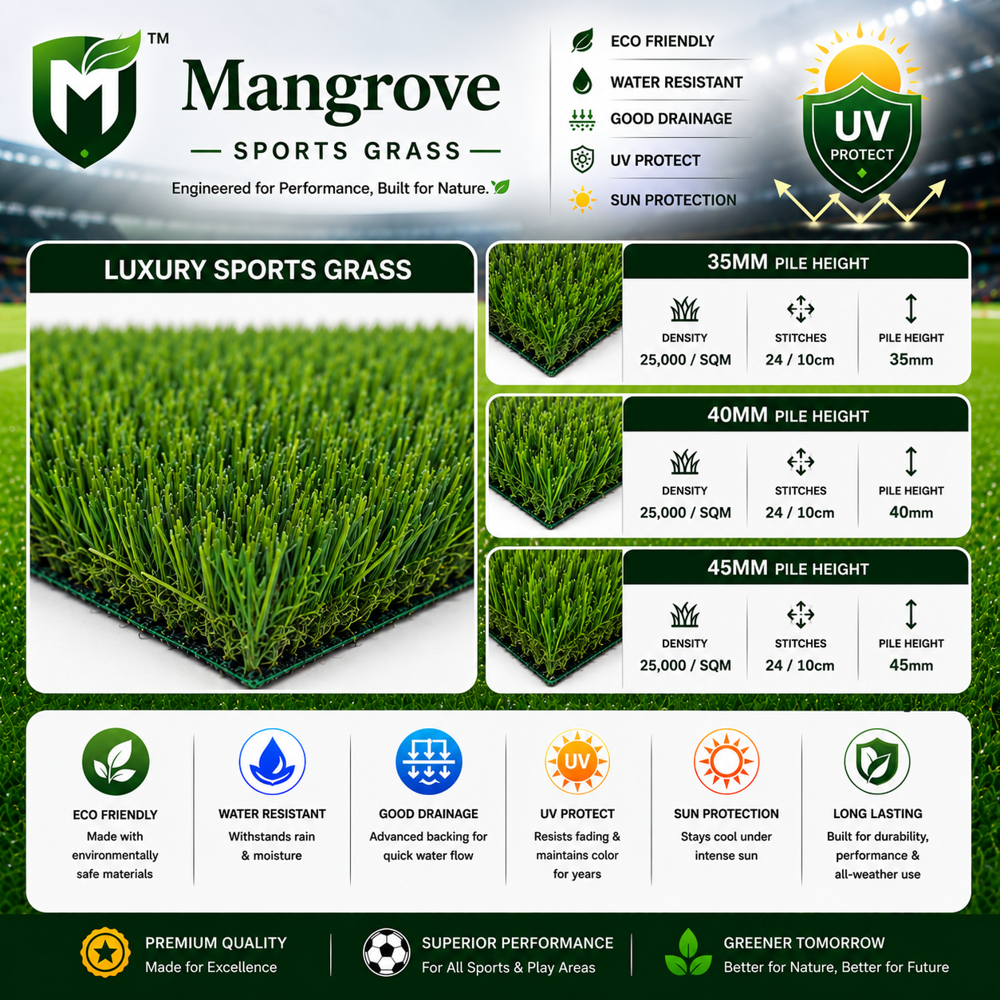 40mm luxury sports grass polyethylene