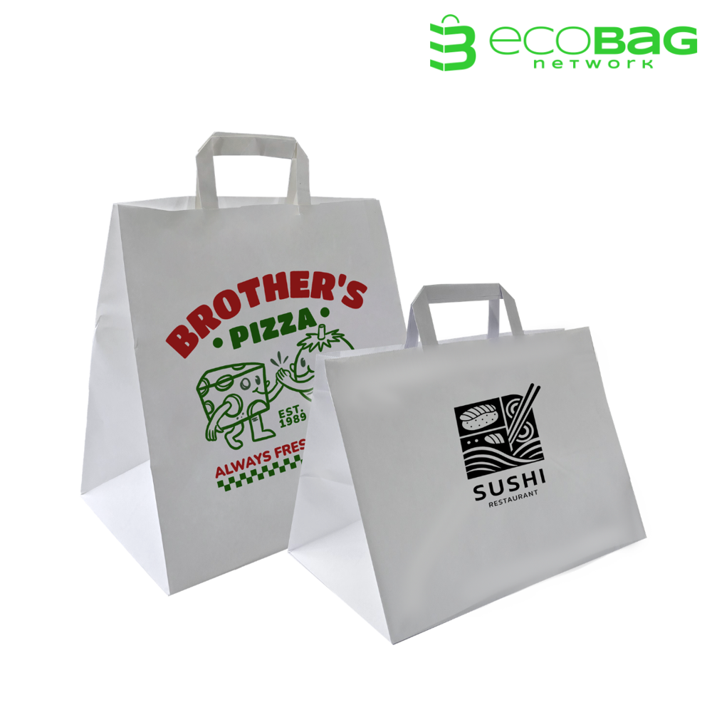 Flat handle Food Paper Bag  