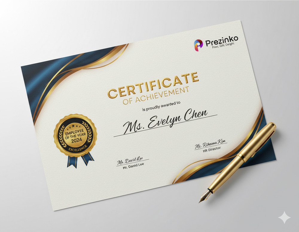 Premium Finish Certificates