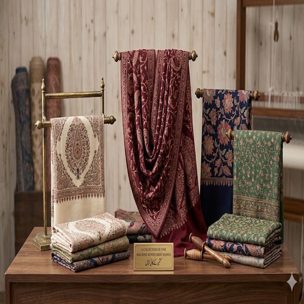 Poly Wool Jamawar Shawls - Color: Assortted