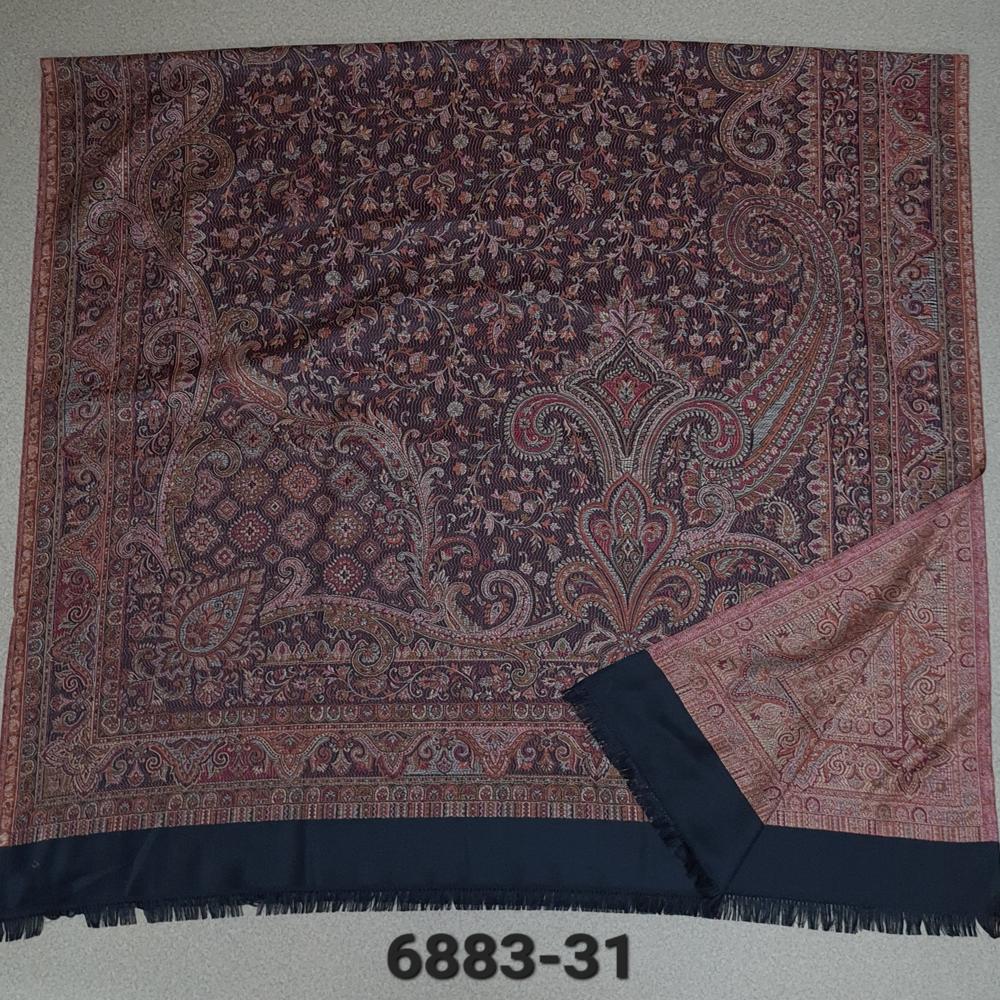 Poly Wool Jamawar Shawls - Color: Assortted