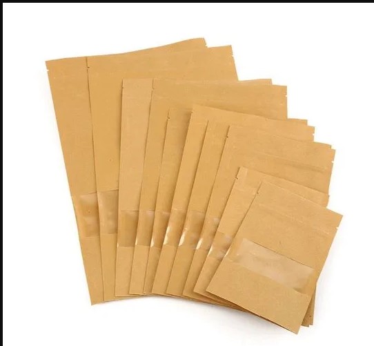 Karft Paper Zipper Stand Up Paper Pouch