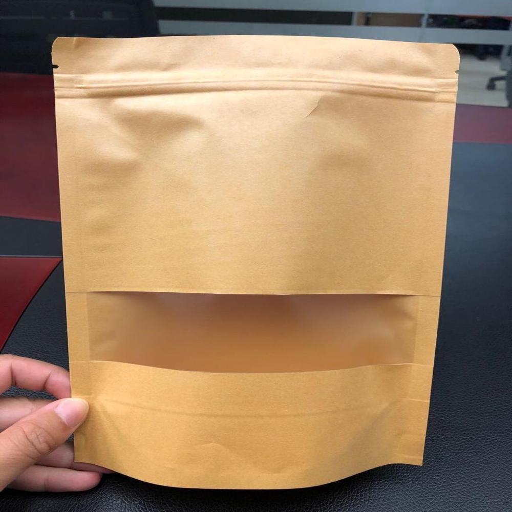 Karft Paper Zipper Stand Up Paper Pouch