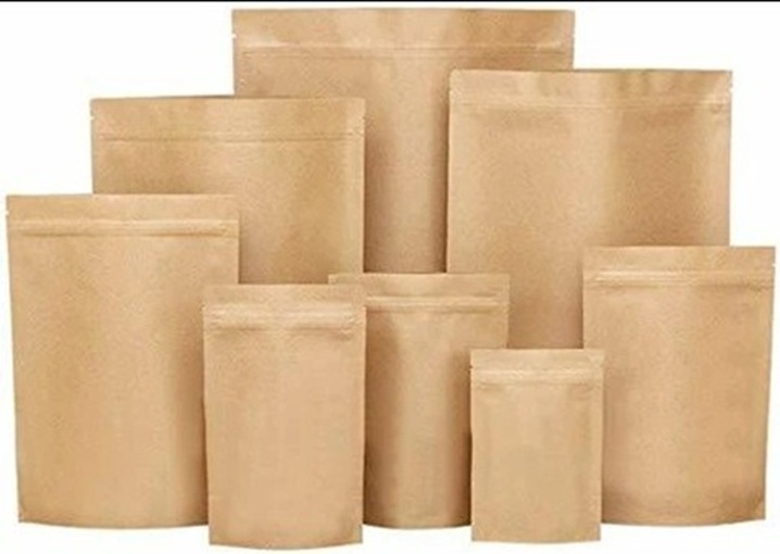 Karft Paper Zipper Stand Up Paper Pouch
