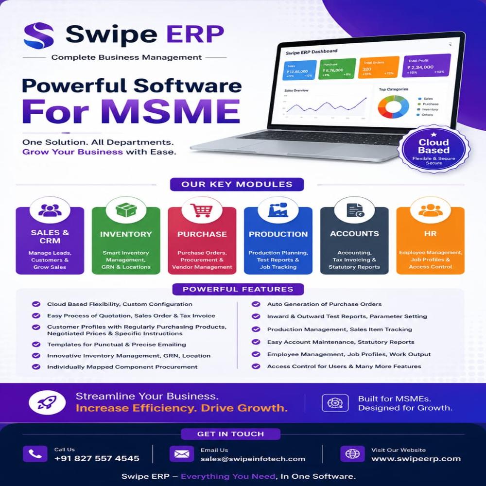 Erp For Msme By Swipfe Engineering Pvt. Ltd.