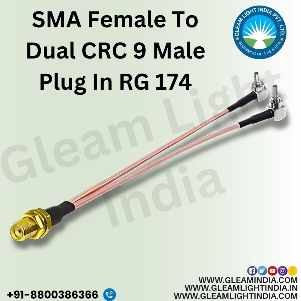 SMA Female To Dual CRC 9 Male Plug In RG 174