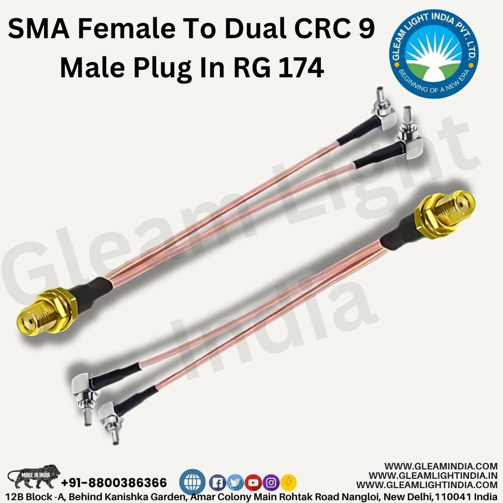 SMA Female To Dual CRC 9 Male Plug In RG 174