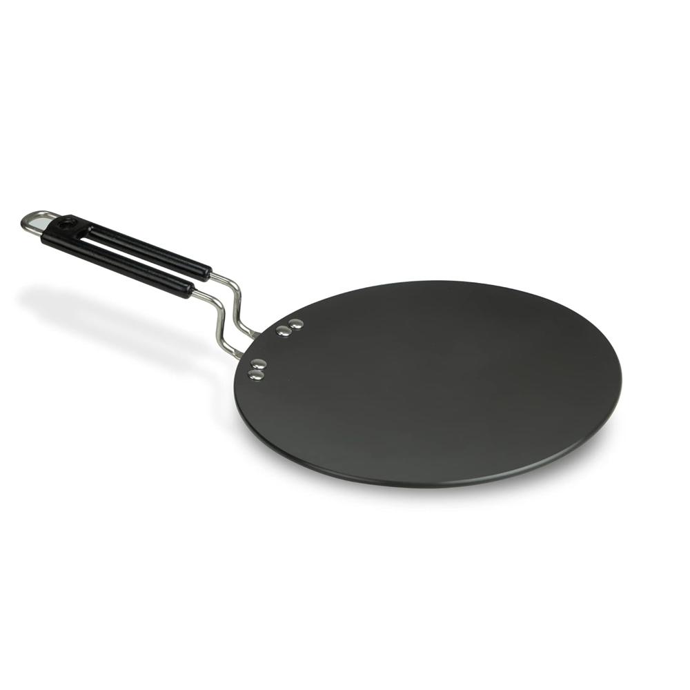 AGARO Elite Hard Anodised Tawa for Kitchen, 28 cm Diameter Tawa for Roti, Chapati, Paratha, Riveted Handle, 4 mm Thick Base for Uniform Heating, Gas Oven Compatible, Cooking, Cookware  33974