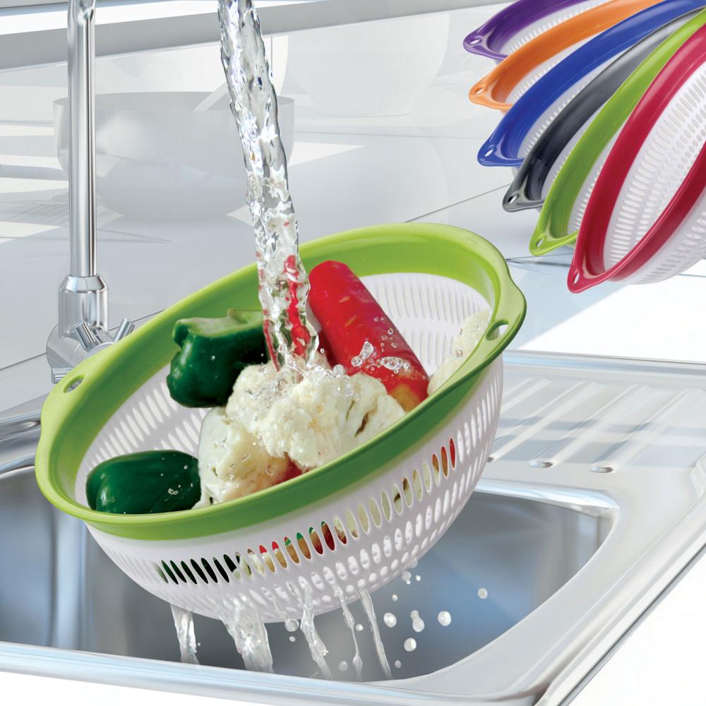Colander- 3 Pcs Set - Color: Green