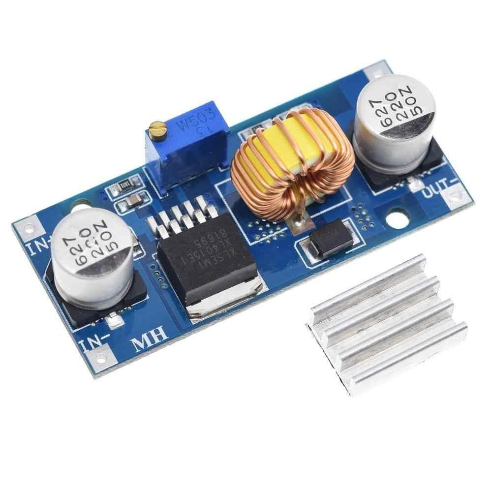 XL4015 5A DC-DC Step-Down Adjustable Power Supply Buck Module with Heatsink