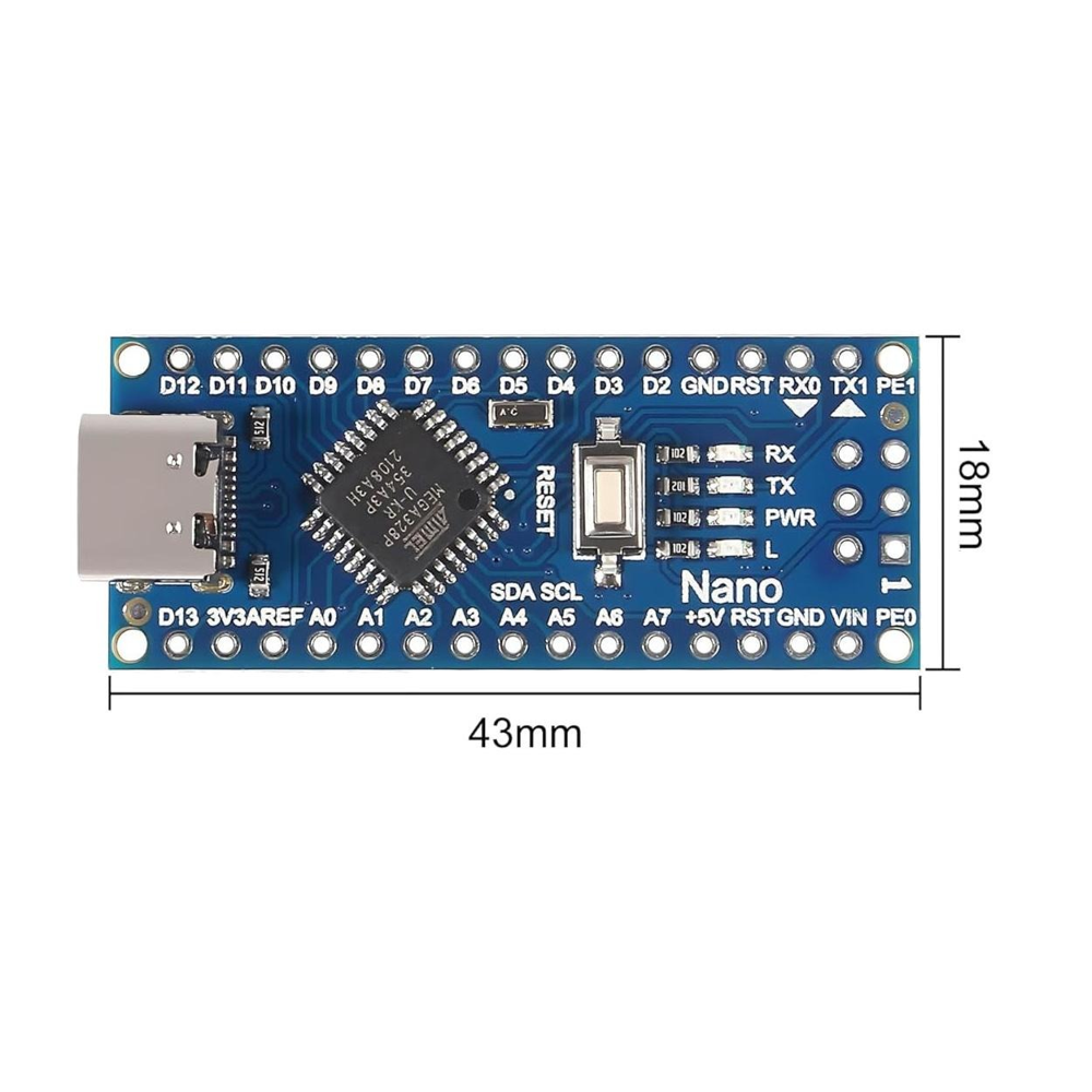 Nano Board Type-C ATmega328P Compact USB-C Development Board