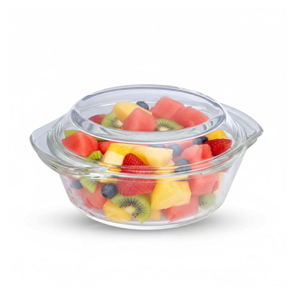 Agaro Elite Borosilicate Glass Casserole With Lid, 700Ml, Serving Bowl, Kitchen, Oven, Microwave And Freezer Safe, Scratch Resistant, Transparent 33915 - Capacity: 700 Milliliter (Ml)
