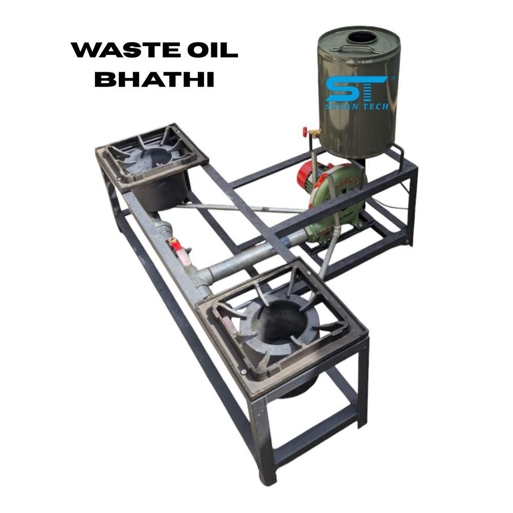 Waste Oil Bhathi - Mild Steel 36x24x36 Inches, Blue & Silver | Semi-Automatic, Portable, Energy Efficient, Eco-Friendly