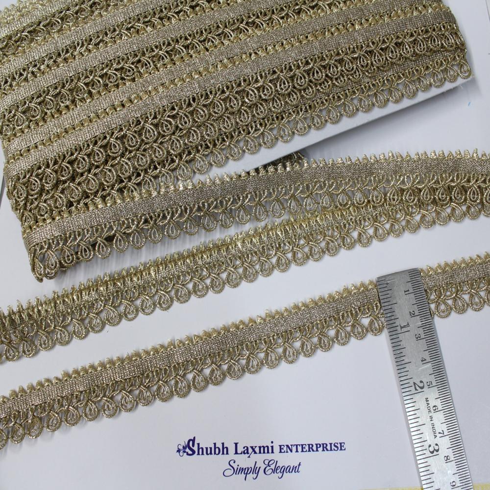 Fancy Zari Dupatta Lace - Color: Golden