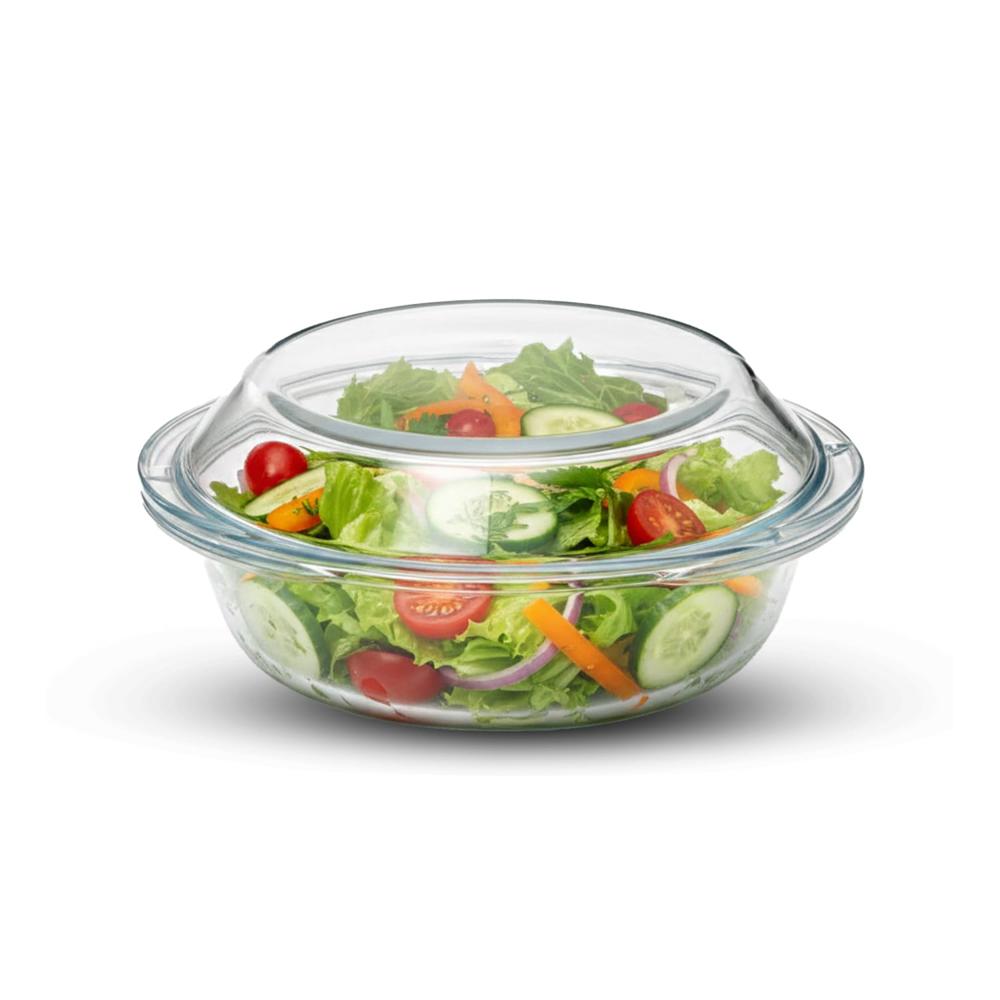 Agaro Elite Borosilicate Glass Casserole With Lid, 1000Ml Kitchen, Oven, Microwave And Freezer Safe, Scratch Resistant, Transparent. 33916 - Capacity: 1000 Milliliter (Ml)