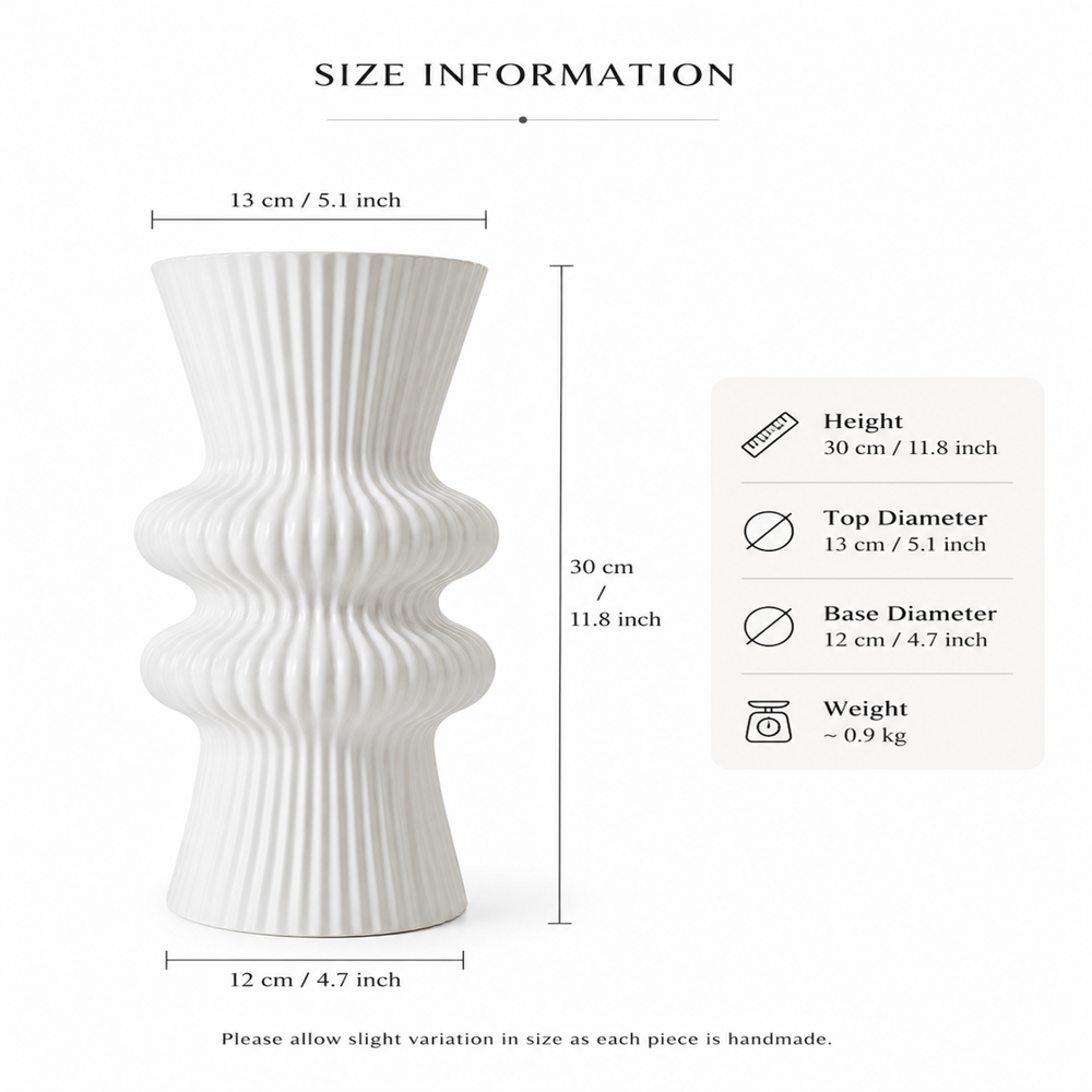 Modern Ceramic Decorative Flower Vase Premium Matte Finish Tabletop Decor