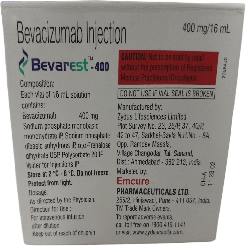 Bevarest 400mg - Bevacizumab Injection