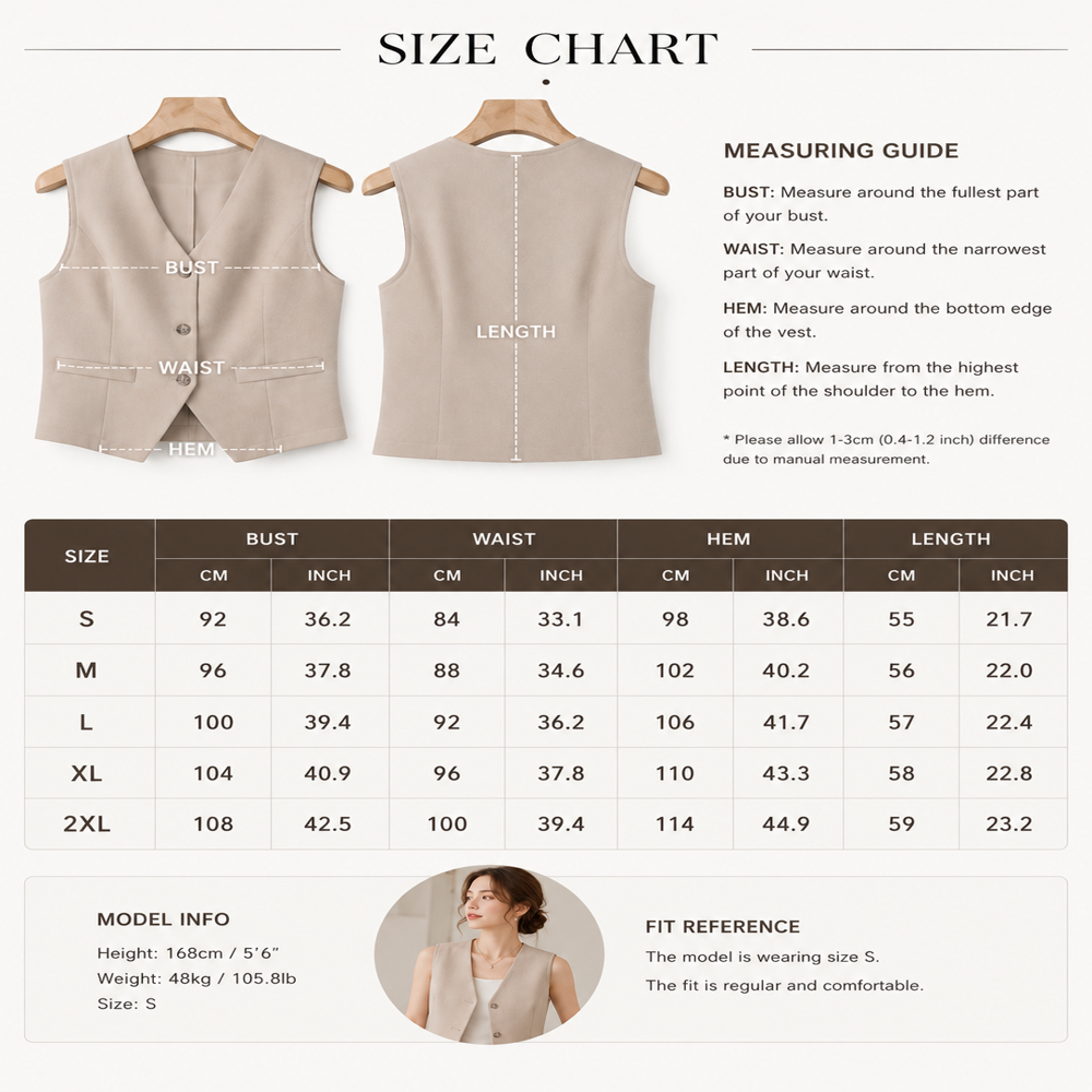 Women's Sleeveless Tailored V-Neck Vest