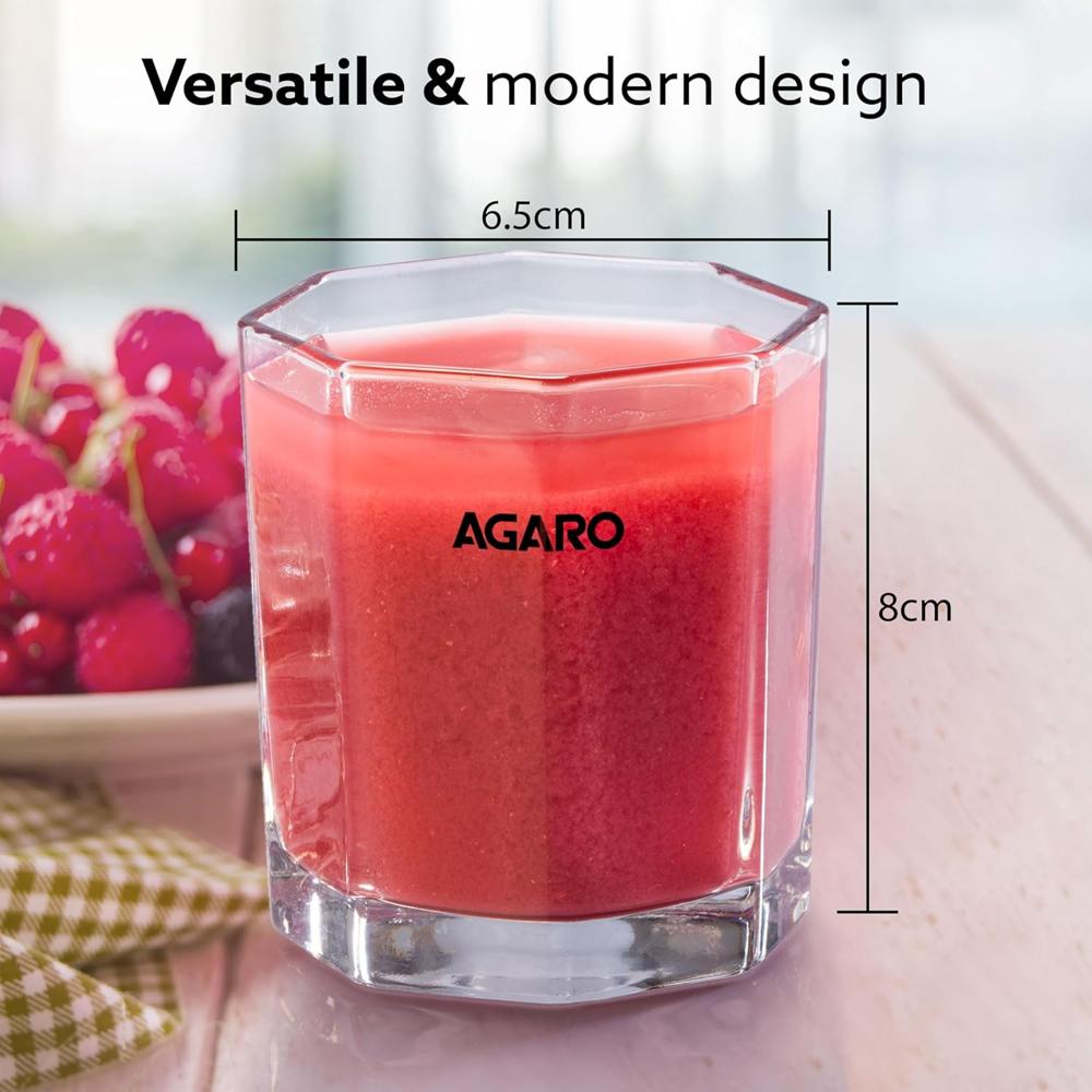 AGARO Elegant Octagonal Glass 200ml set of 6, Juice and Water Drinking Glass Transparent. 34247