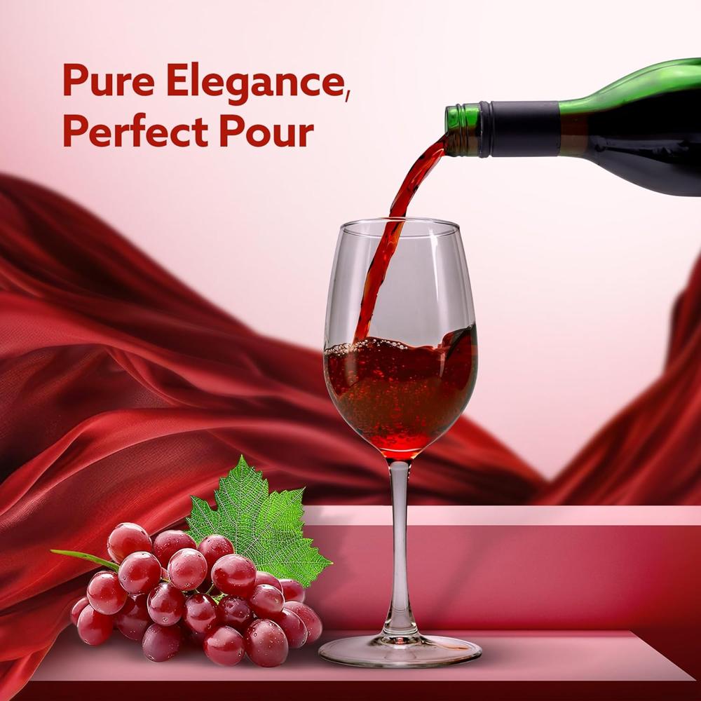 AGARO Elegant Wine Glass 390ml, Set of 6, Whisky, Vodka, Tequila, Liquor, Wine Tasting, Cocktail, Home, Bar  34285