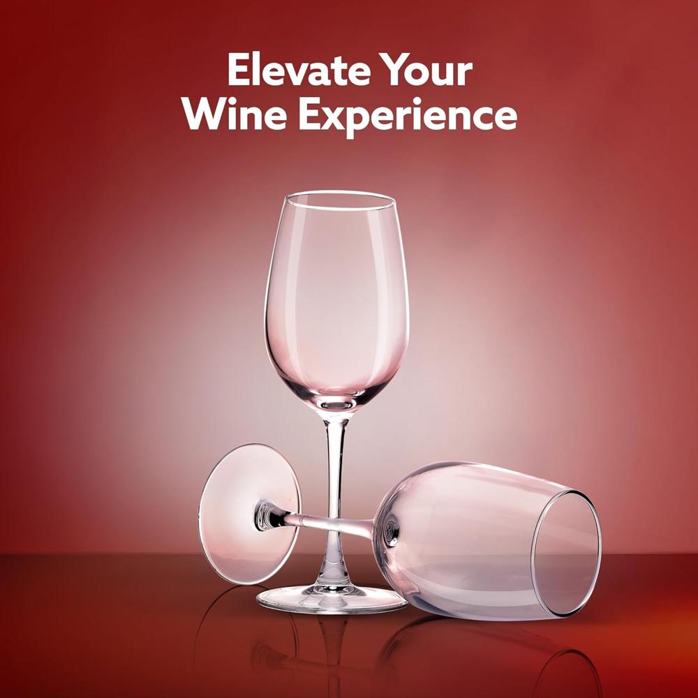 AGARO Elegant Wine Glass 390ml, Set of 6, Whisky, Vodka, Tequila, Liquor, Wine Tasting, Cocktail, Home, Bar  34285