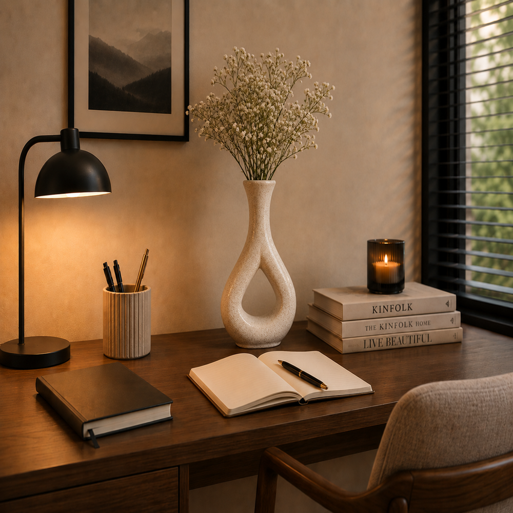 Modern Ceramic Vase Decorative Flower Vase Premium Matte Finish Tabletop Decor