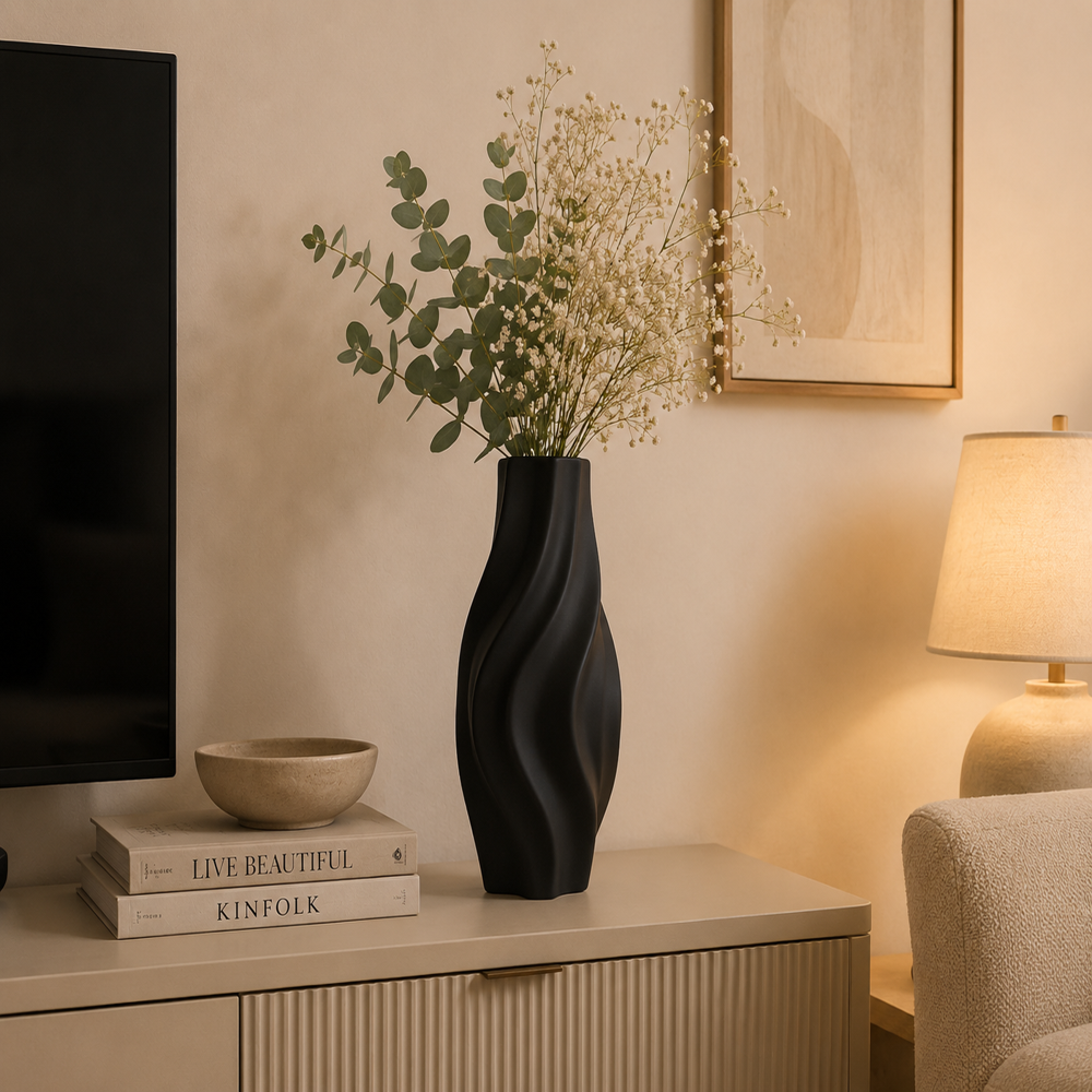 Modern Ceramic Vase Decorative Flower Vase Premium Matte Finish Tabletop Decor