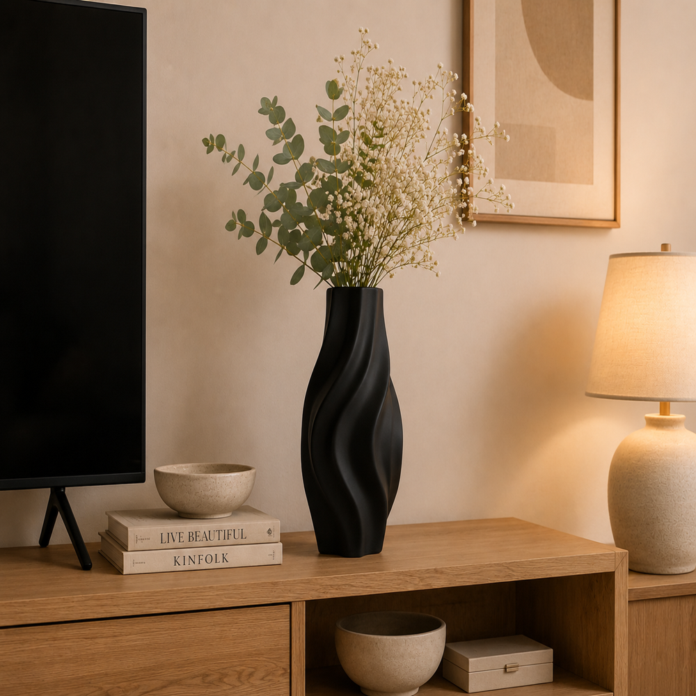 Modern Ceramic Vase Decorative Flower Vase Premium Matte Finish Tabletop Decor