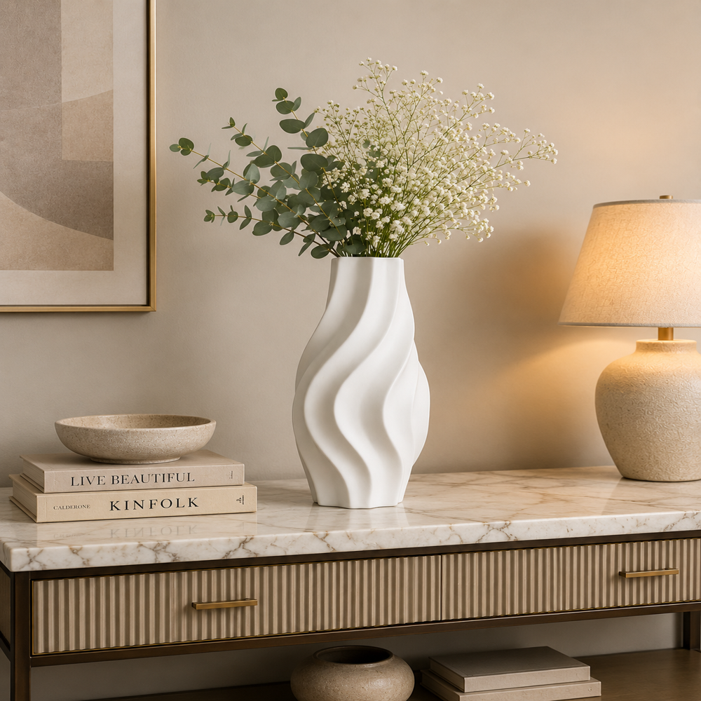 Modern Ceramic Vase Decorative Flower Vase Premium Matte Finish Decor