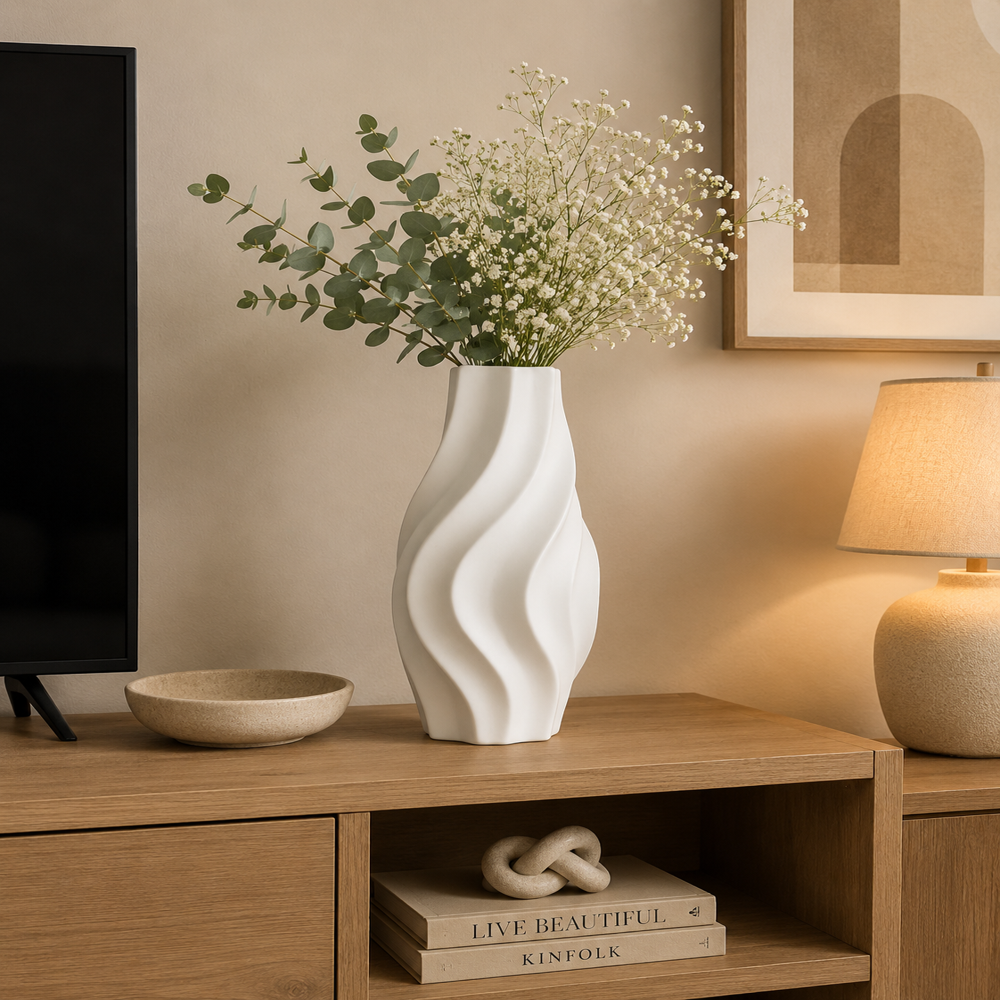 Modern Ceramic Vase Decorative Flower Vase Premium Matte Finish Decor