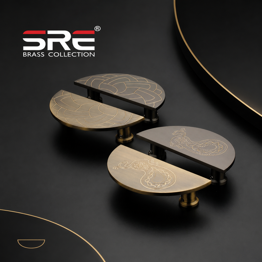 Brass Half Moon Door Handle