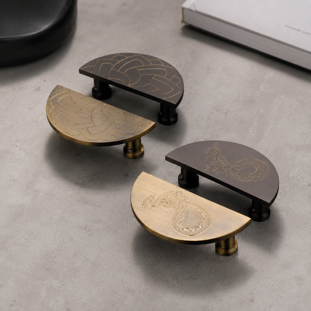 Brass Half Moon Door Handle