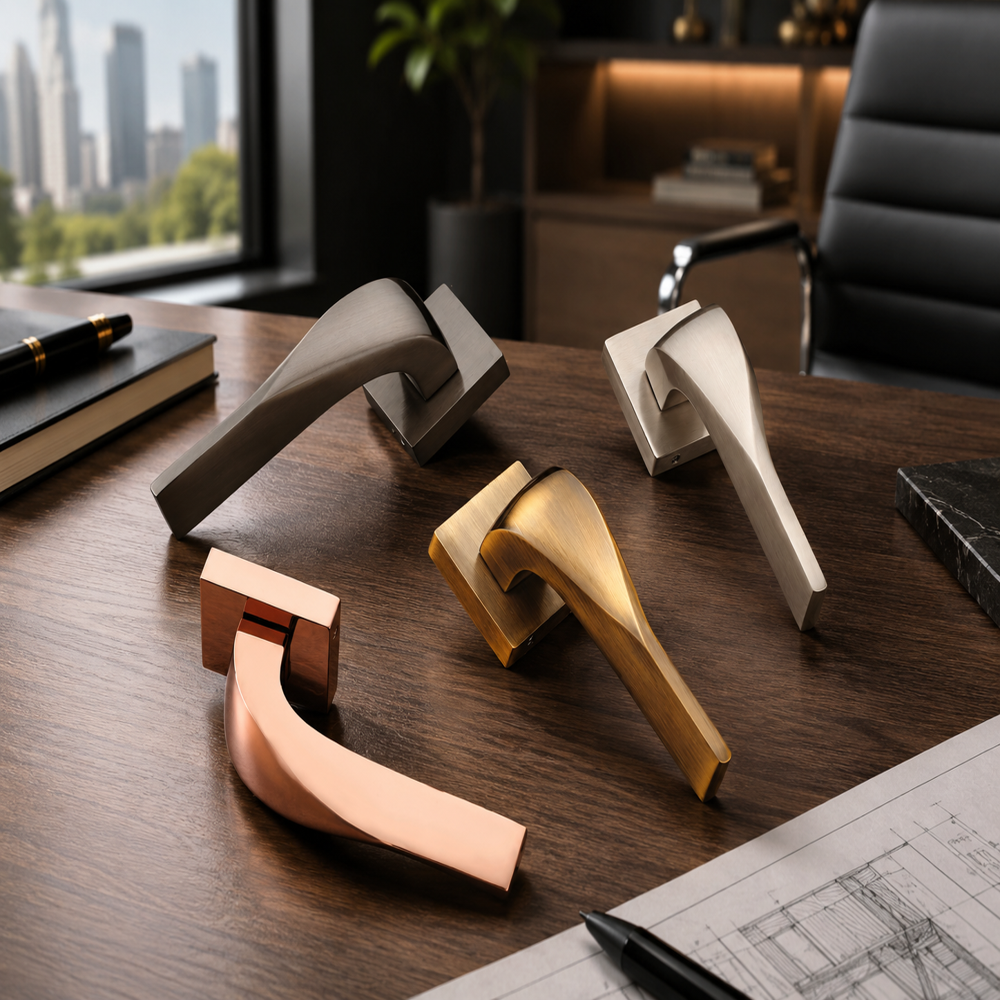 Brass Mortise Door Handle Set