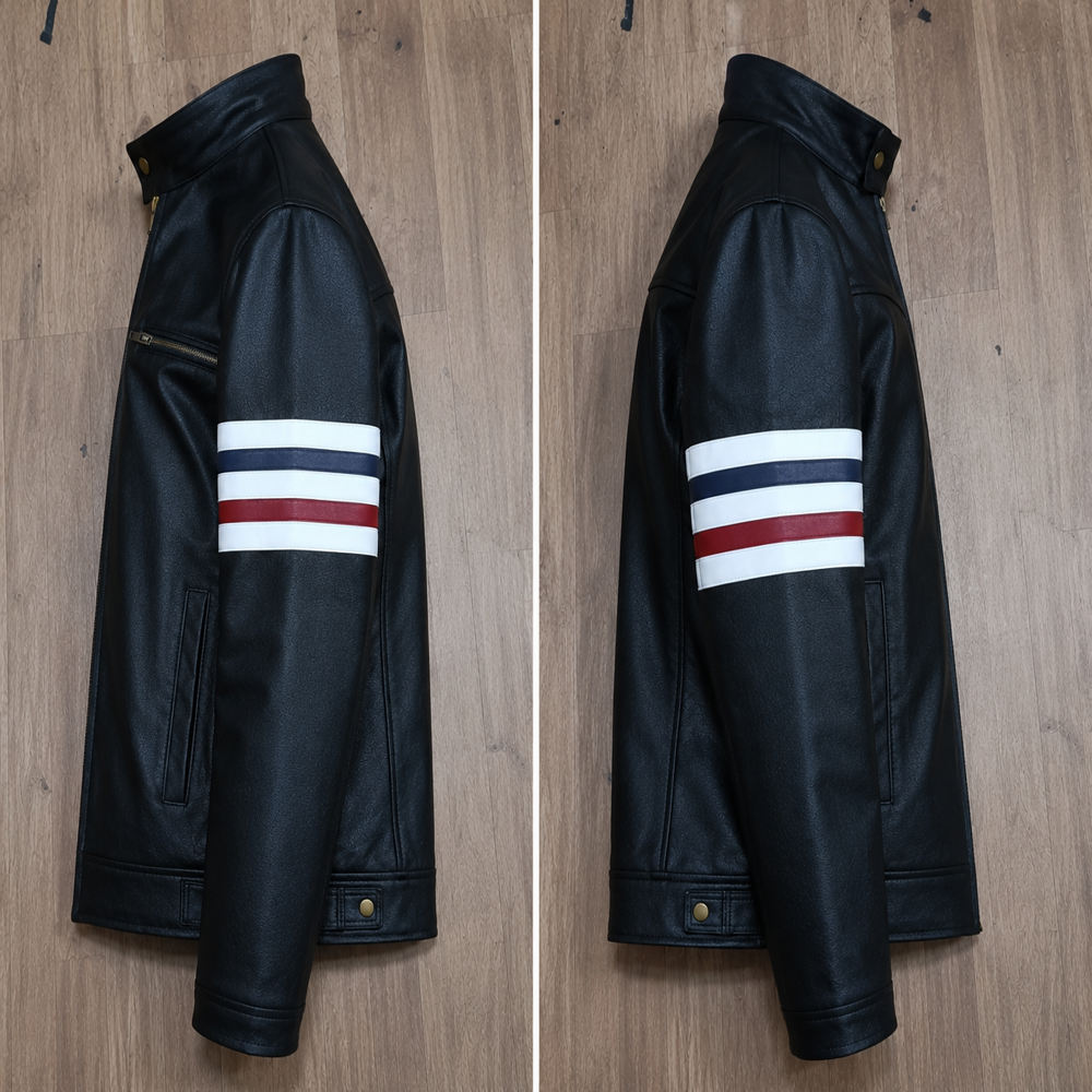 Black Faux Leather Motorcycle Jacket