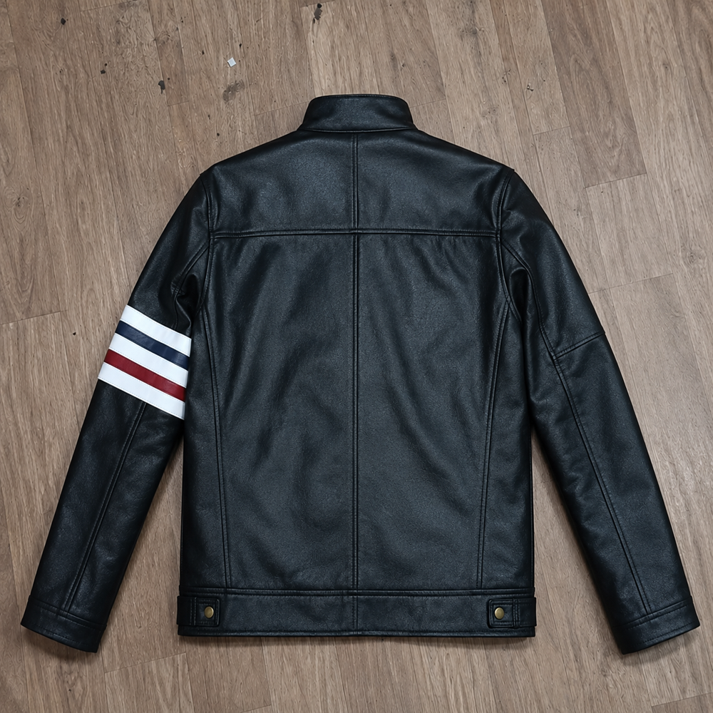 Black Faux Leather Motorcycle Jacket