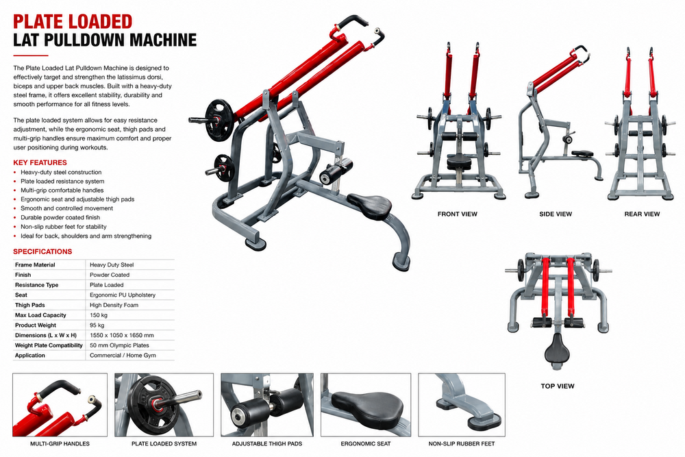 Lat Pulldown Hs - Cable Length: Standard (Customizable If Required)