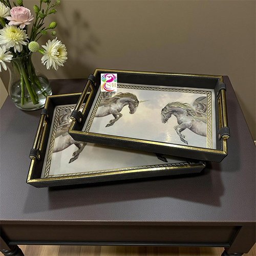 Leather tray set