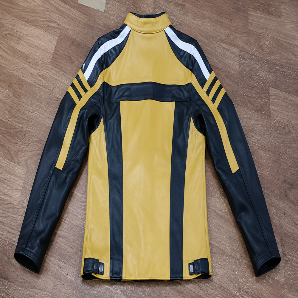 Multicolored Leather Motorcycle Jacket