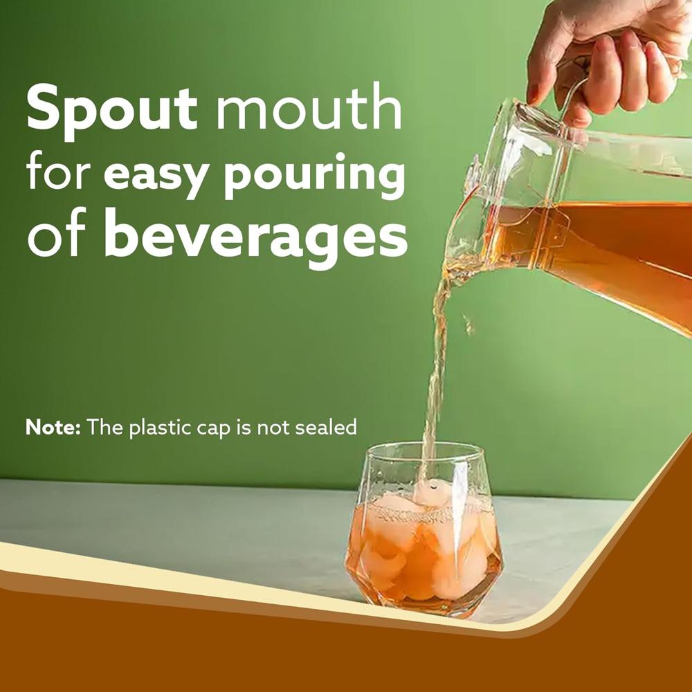 AGARO Elegant Glass Pitcher Jug 1.1L, Transparent Beverage Carafe for Home, Office, Pitcher for Serve Water, Milk, Juice, Beverage, Lassi, Cocktail 34127